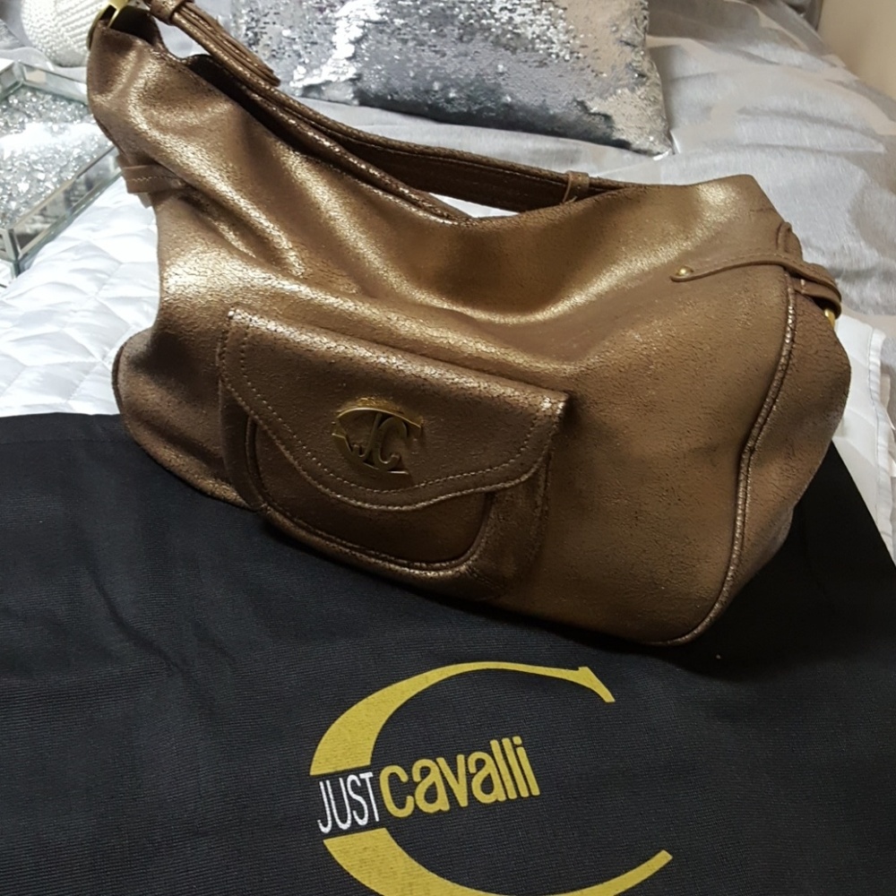 Authentic Just Cavalli bronze handbag